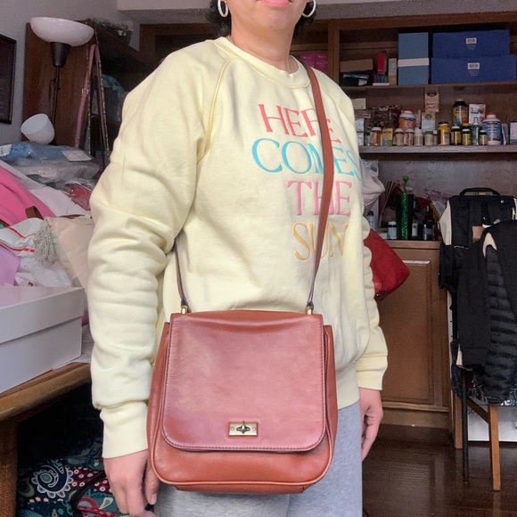 FOSSIL BROWN GENUINE LEATHER
FLAP X-BODY MESSENGER/SHOULDER/HANDBAG PURSE - Picture 3 of 13